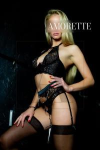 Amorette International Elite Escort Model Chiara Black Lingerie